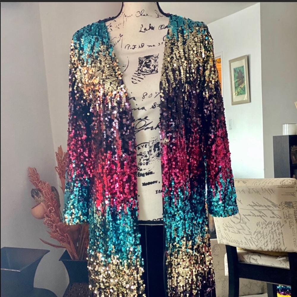 Sequin Duster. Size Large.